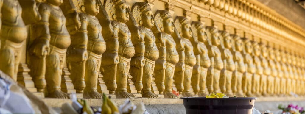 Kelaniya Temple Standing Lord Budha Statues
